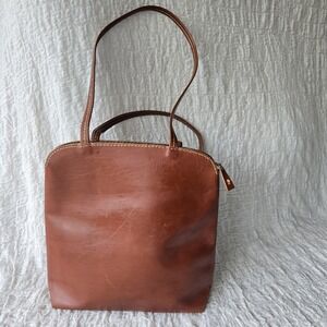 Henry Beguelin Shoulder Bag Leather Tote Brown Italy Designer Unique Model No 11